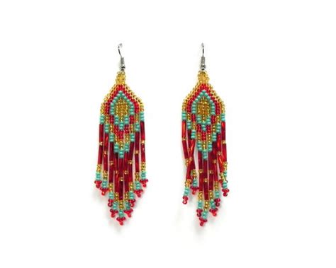 Long Seed Bead Fringe Earrings Mia Jewel Shop