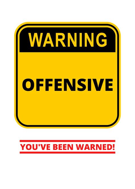 Warning Offensive Poster Picture Metal Print Paint By Francois