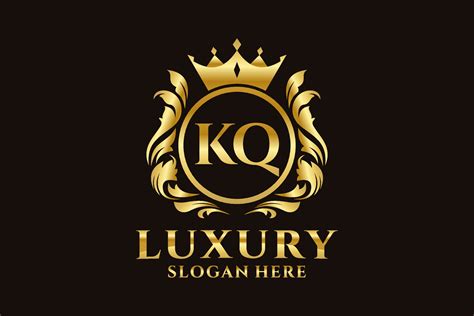 Initial KQ Letter Royal Luxury Logo Template In Vector Art For