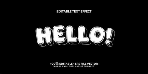 Premium Vector Hello 3d Text Effect Editable Text Effect Premium Vector