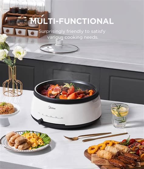 Midea L Non Sticky Coating Electric Hot Pot Multi Cooker MEC W Fast Heating Hotpot