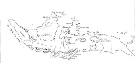 Peta Indonesia Hitam Putih | World map, Map, Art