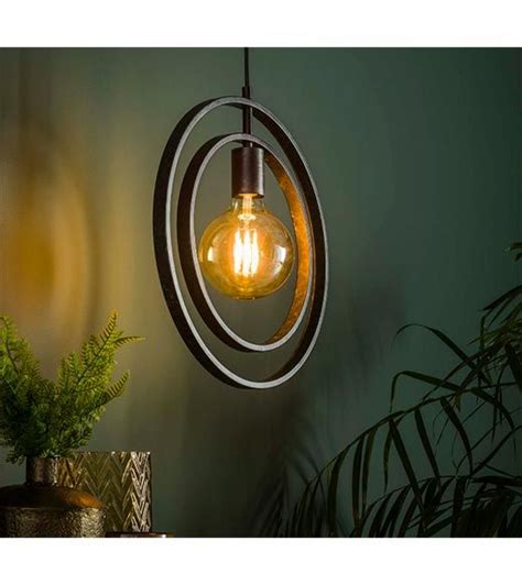 A Light That Is Hanging From The Ceiling Next To A Potted Plant In A Room