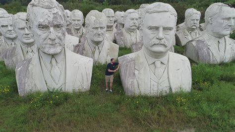 Giant statues of 42 U.S. presidents are hidden on a farm in rural ...