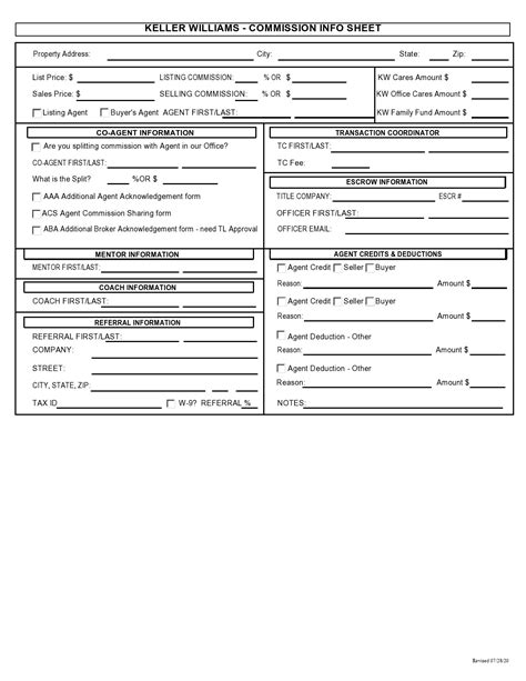 Editable Commission Sheet Templates Examples Templatelab