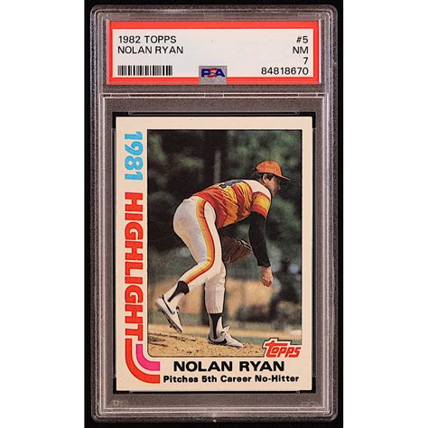 Nolan Ryan Topps Hl Psa Pristine Auction