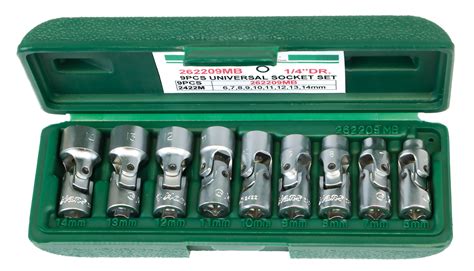 1/4" - 12-Point Universal Joint Socket Set 6-14 mm - HansTools Shop