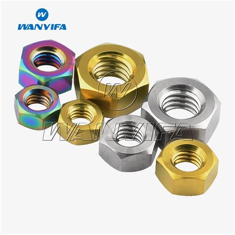 Wanyifa Titanium Ti M4 M5 M6 M8 M10 Hex Nut For Bike Motorcycle Car