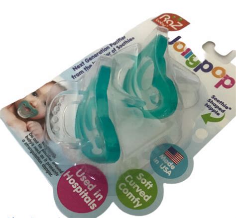 RaZ Baby Jollypop Pacifier 0 3m Teal 2 Ct Made In USA EBay