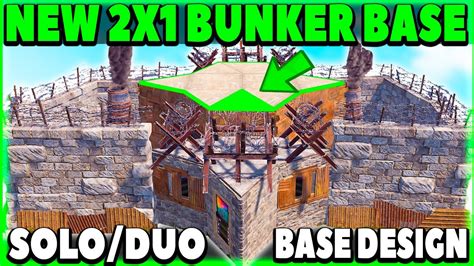 Rust New Meta 2x1 Bunker Base Design Solo Duo Youtube