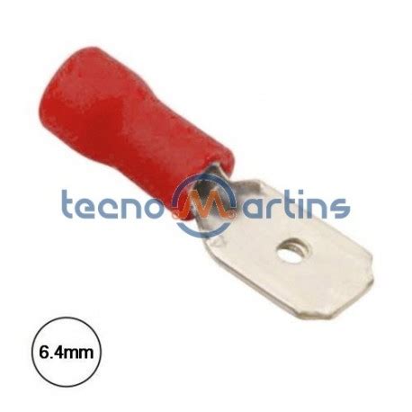 Terminal Faston Macho Isolado 6 4mm Vermelho TecnoMartins Pt