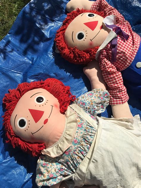 Vintage Large Rare Raggedy Ann Pal Andy Cloth Doll Knickerbocker 44