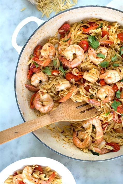 Tomato Basil Shrimp With Orzo Delallo