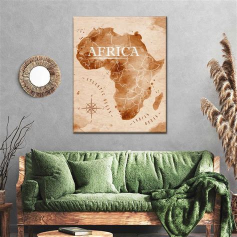 antique africa map wall art digital art