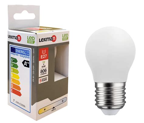 Bombilla LED esférico E27 7W 4000K LEXMAN Leroy Merlin