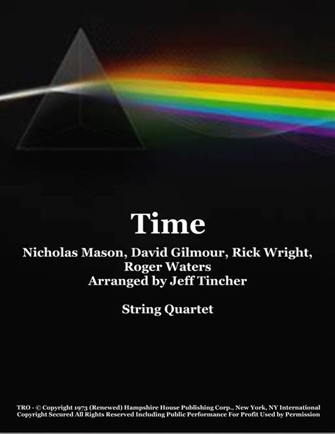 Time Arr Jeff Tincher By Pink Floyd Sheet Music For String Quartet