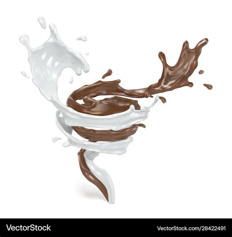 Splash milk and chocolate Royalty Free Vector Image