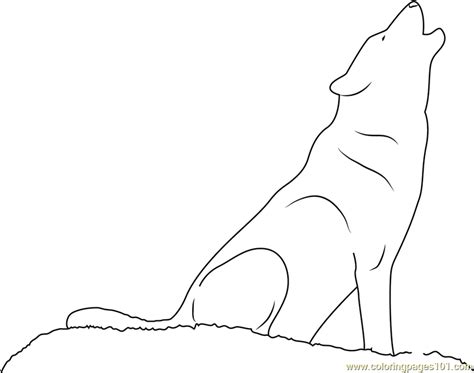 Wolf Howling Coloring Page for Kids - Free Wolf Printable Coloring Pages Online for Kids ...