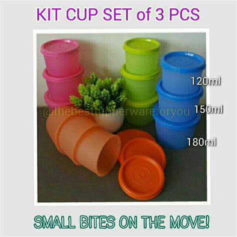 1 3 Pcs Cute Doort Sale Ready Stock Tupperware Kit Cup Cups Set