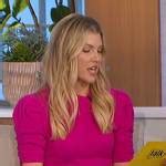 Wornontv Natalies Pink Puff Sleeve Sweater On The Talk Natalie