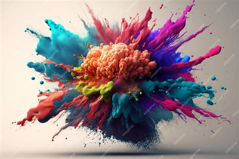 Premium Photo | A colorful explosion with a white background