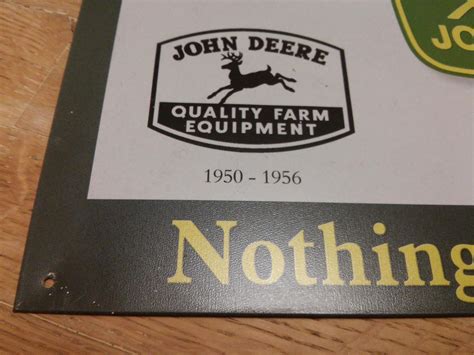 VINTAGE JOHN DEERE LOGO HISTORY METAL TIN SIGN art deer 1800s 1900s 50s ...