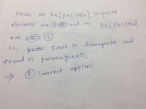 The Magnetic Behaviour Of Complexes K Fe Cn And K Fe Cn A O