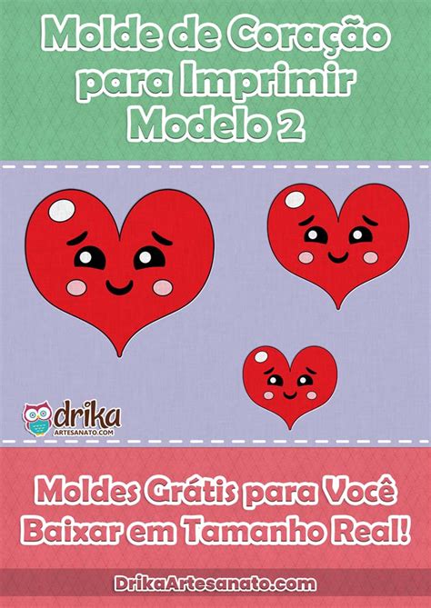 Moldes De Coração Varios Tamanhos Para Imprimir - Molde de Coração para Imprimir em Vários Tamanhos Modelo 2