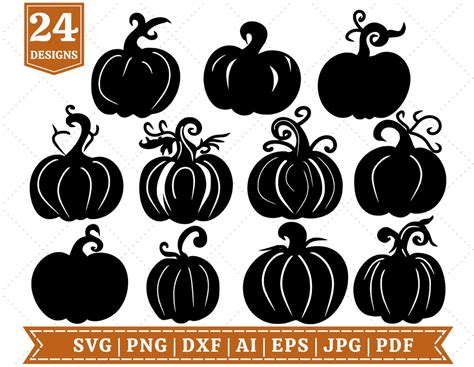 Pumpkin SVG Bundle Pumpkin Silhouette SVG Bundle Halloween SVG Bundle ...