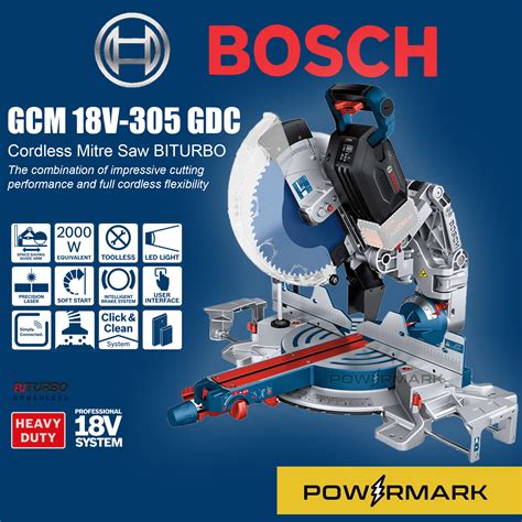 Bosch Gcm 18v 305 Gdc Professional Brushless Cordless Mitre Saw Biturbo