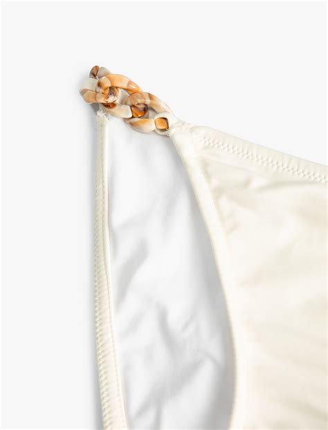 Ekru Kadın Koton X Şahika Ercümen Aksesuar Detaylı Bikini Altı SAK MM Koton