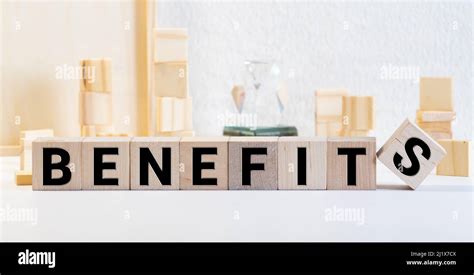 Benefits Word Made With Building Blocks Concept Stock Photo Alamy