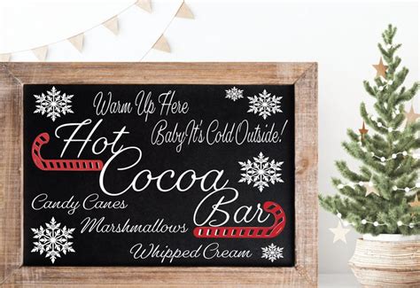Christmas Svg Hot Cocoa Bar Svg Christmas Sign Svg Merry Christmas Svg Farmhouse Christmas