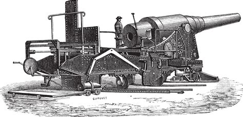 Krupp cannon 72 tonnes vintage engraving 35165591 Vector Art at Vecteezy