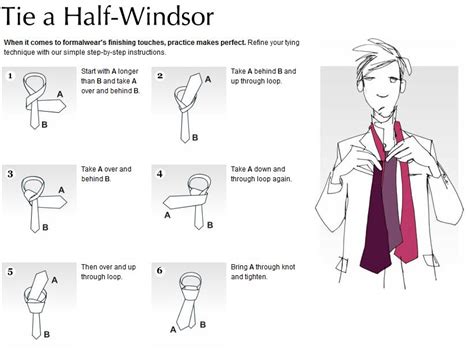 How To Tie A Double Windsor Knot Diagram