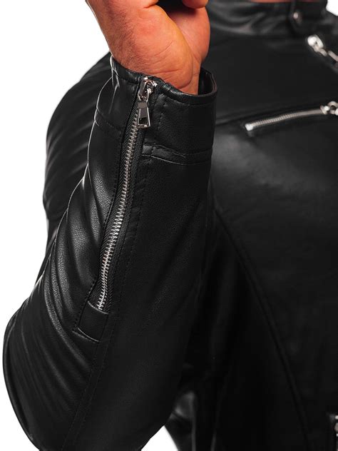 Bolf Herren Kunstlederjacke Biker Schwarz 11Z8001