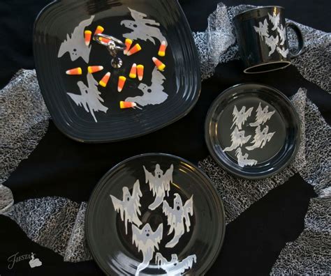 Trio Of Skeletons Design From Fiesta Dinnerware Halloween Ghosts