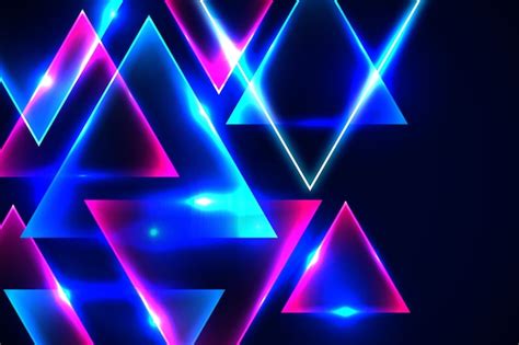 Free Vector | Geometric shapes neon lights background