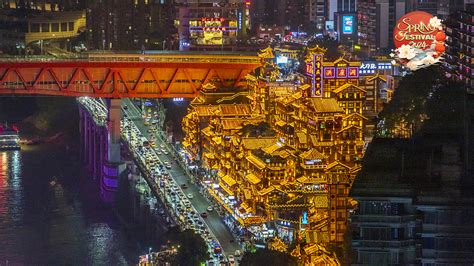 Live Captivating Night View Of Hongya Cave In Chongqing Ep Cgtn