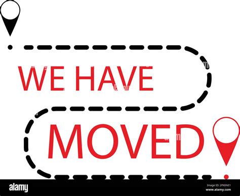 Banner And Label For Relocation And Moving We Have Moved Vector