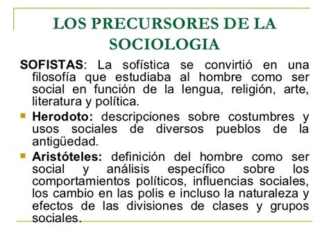 Precursores Clasicos Y Explicacion De La Sociologia Como Ciencia Co…