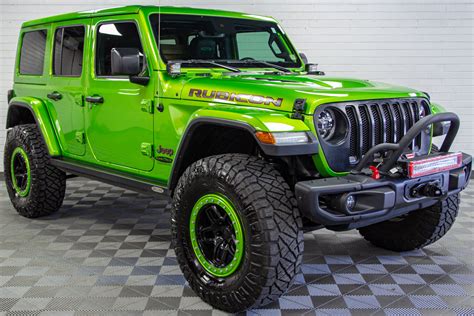 Customized Green Jeep Wranglers