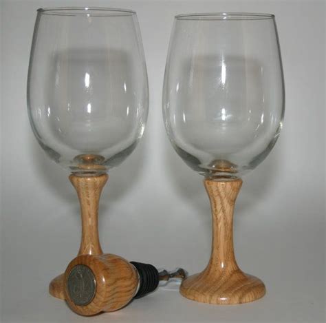 Wood Stem Wine Glasses With Matching Oak Bottle By Designsbyphilip 36 00 Wedding Unity Candle