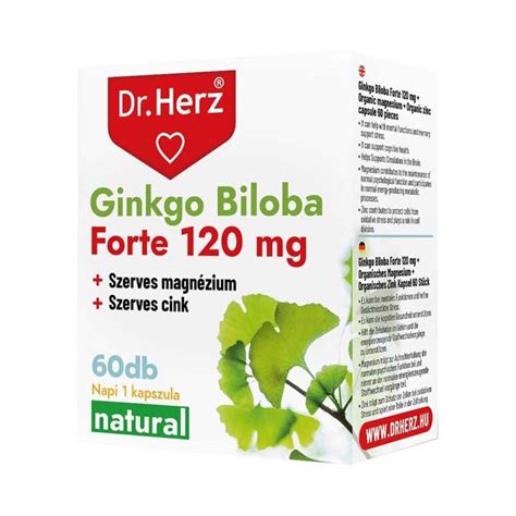 Dr Herz Ginkgo Biloba Forte Mg Szerves Magn Zium Szerves Cink