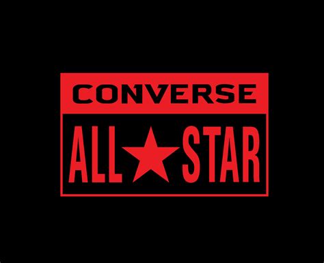 Converse All Star Brand Name Red Logo Symbol Shoes Design Vector ...