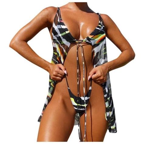 Maillot De Bain Trois Pi Ces En Fil Sexy De Bikini De Couleur Unie