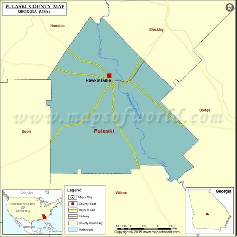 Pulaski County Map Map Of Pulaski County Georgia