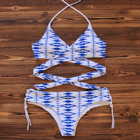 Women Beachwear Strappy Bikinis Set Sexy Bikini Push Up Multi Strings