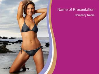 Posing Bikini Model PowerPoint Template Backgrounds Google Slides ID 0000065827