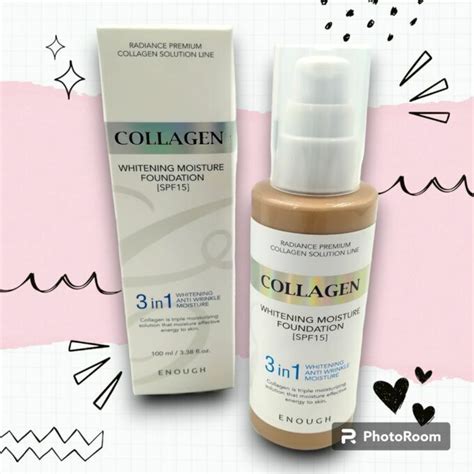 [Enough] Сияющая тональная основа с коллагеном Collagen Whitening ...
